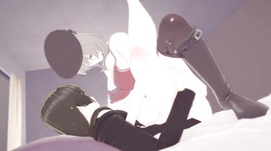 Girls undressing each other: Nishizumi Shiho and Shimada Chiyo's first lesbian adventure, part 1