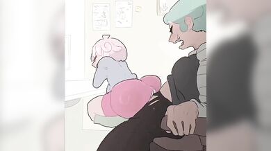 A pink-haired princess and her feminine side take control of a mans body, dominating him in every way possible