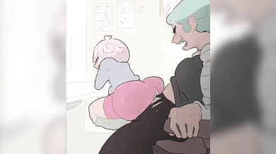 A pink-haired princess and her feminine side take control of a mans body, dominating him in every way possible