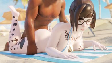 Mei's Beachside Banged and Blacked by Cawniel