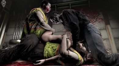 Zombie Apocalypse: Claire Gets Double Penetrated by a Gang of Undead Monsters [HVLsmf]