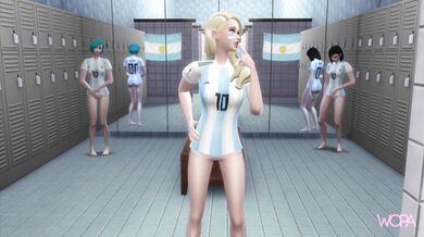 Messi's World Cup Celebration with Three Hot Argentinian Fans