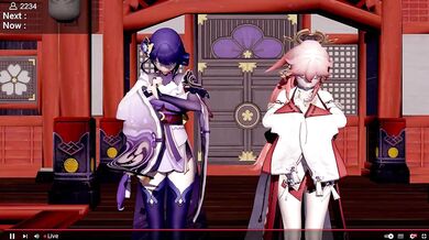 The three of them, Raiden, Yae and a punishment game, were going to have a wild night together