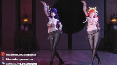 Hentai Shogun Raidens Dance with Nilou ends in Wild Sex