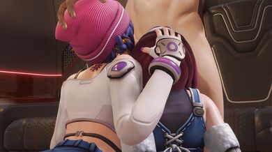 Kinky Kiriko and Sexy D.Va Lick Each Other's Fists in Lesbian Sapphic Erotica