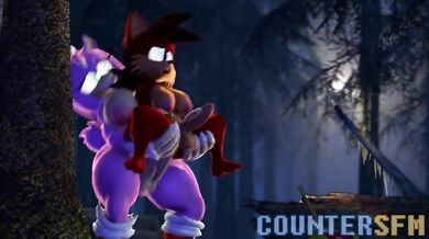 Amy transforms into a werewolf and fucks her best friend Fiona in the woods while their friends watch from afar, until they join in the action too!