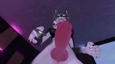 Knotty Futa Wolf Girl's Big Dick Exposed!