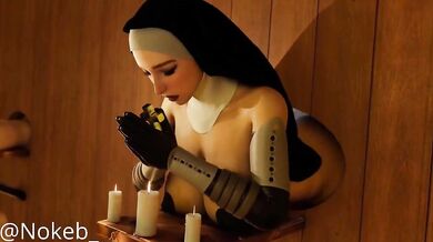 Hentai Porn: The Naughty Nun Gets Banged by the Handyman in a Combat Zone