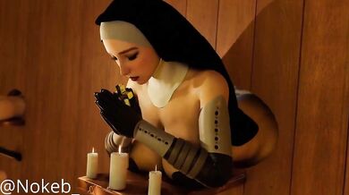 Hentai Porn: The Naughty Nun Gets Banged by the Handyman in a Combat Zone