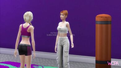 Sweaty lesbian lovers fuck each other's brains out at the gym
