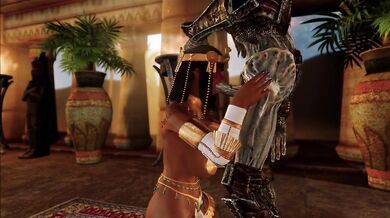 The Adventures of the Skyrim Princess and her Egyptian Queen: Carmella Gets Fucked by Monstrous Creatures in a 3D Hentai Porn Video