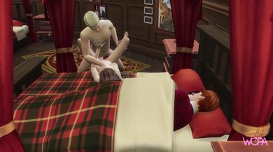 Hermione gets a taste of Draco's cock while Ron watches helplessly.