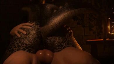 A Dragonborn and An Argonian - Two Hot Creatures Meet for an Erotic Encounter