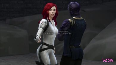 Thanos Gets Fucked by Black Widow in Kinky Parody Cartoon Action!