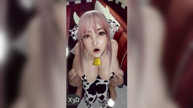 Busty Honoka Gets Anal-fucked by a White Cock in 3D