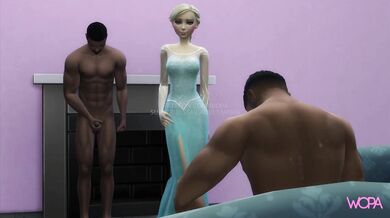 Frozen's Elsa Gets Nailed by a Diverse Group of Men in an Interracial Gangbang!