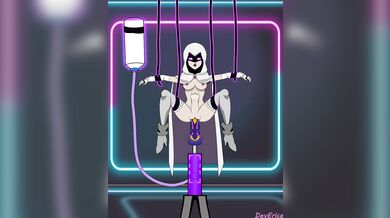 Big Horse Cock Takes On Raven's White Fleshy Toy Box.