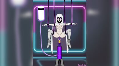 Big Horse Cock Takes On Raven's White Fleshy Toy Box.