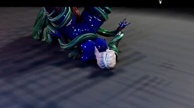 Tentacled Creature's Rough Dominion Over Slutty Blue Skin MILF