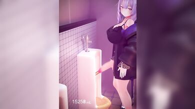 Huge shemale Kikyo with an insatiable urge to piss