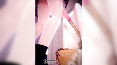 Huge shemale Kikyo with an insatiable urge to piss