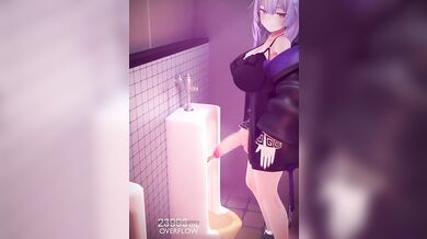 Huge shemale Kikyo with an insatiable urge to piss
