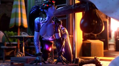 Satisfying Widow and D.Va Orgy with Sounds of Pleasure