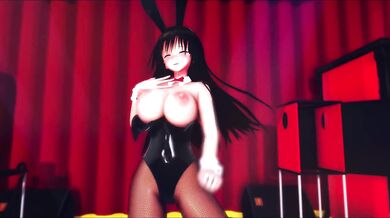 MILF Yui and her Bunny Pet in a Hot Three-Way with Her Son!