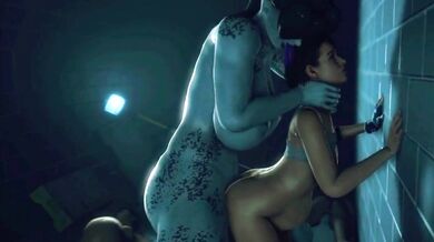 Jill Valentine's Tyrant Ass Destroyed by Futanari Invader