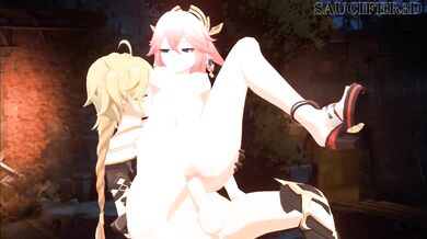 Reverse Riding Yae Miko [Saucifer3D]