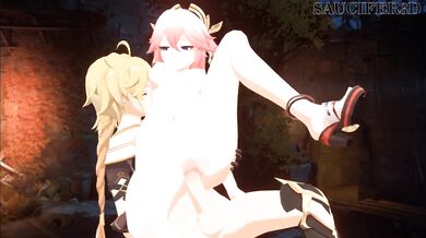 Reverse Riding Yae Miko [Saucifer3D]