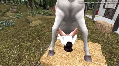 [Short] A dirty slut walks in the fields and gets her pussy pounded by a tentacle monster.