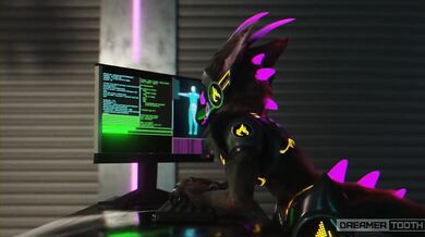 Protogen dreamer's small twat ravaged twice by sinful synth [dreamertooth]