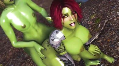Futa on Futa Orc Love - Two Female-to-Male Transgender Orcs Get It On in the Muddy Forest