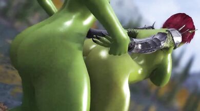 Futa on Futa Orc Love - Two Female-to-Male Transgender Orcs Get It On in the Muddy Forest