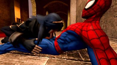 Spider-Man's Cum Sliding Down Lucina's Tight Ass