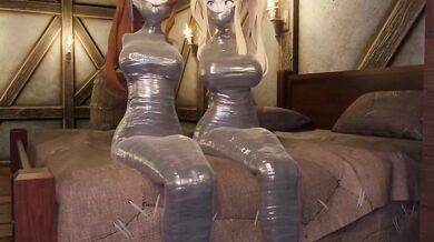 Bound and Gagged Zeta and Beatrix Get Mummified in Hentai Porn Action!