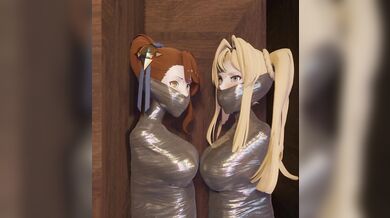 Bound and Gagged Zeta and Beatrix Get Mummified in Hentai Porn Action!