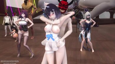 Explosive Group Orgy with Kou, Hara, and Mu in the Hoyo Universe's Ultimate Trial of Squirting Judgment