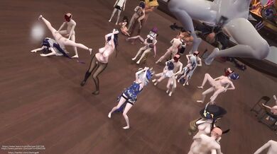 Explosive Group Orgy with Kou, Hara, and Mu in the Hoyo Universe's Ultimate Trial of Squirting Judgment
