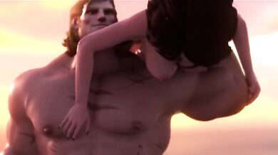 Mermaid Milf Makes Splash with Nephew Reinhardt in Maid Outfit