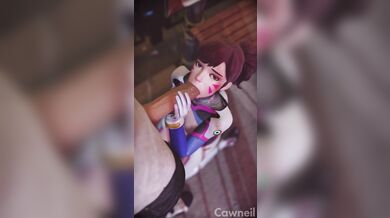 Overwatchs Dva takes on a throat-fucking goat