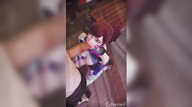 Overwatchs Dva takes on a throat-fucking goat
