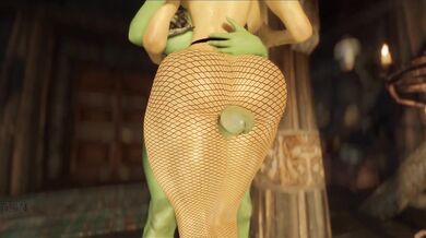Orc Balls Deep in Hot Futanari Pussy with Curvy Sluts Thighs