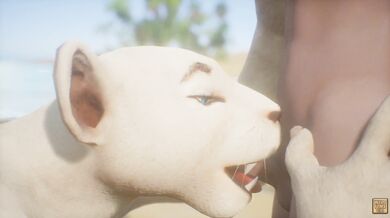 'Kira the hungry furry girl devours her meaty lunch'