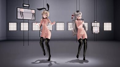 Two Sexy Submarines Get Wet and Wild in the Club with their Big Guns [MMD R18] P-chan