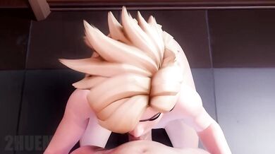 Blonde Tracer Blows her First Cock in Part One of her Debut Hentai Video