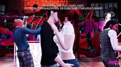 Bathroom Bangers: Futanari Sluts Fuck a Young Twink's Brains Out in a Nightclub!