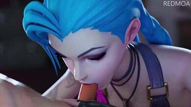 Jinx Gets Her Mouth Fucked Hard By Redmoa and Nekobot in Spanish