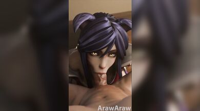 '"Raw" Raw: Ahri gives the most insane blowjob!'